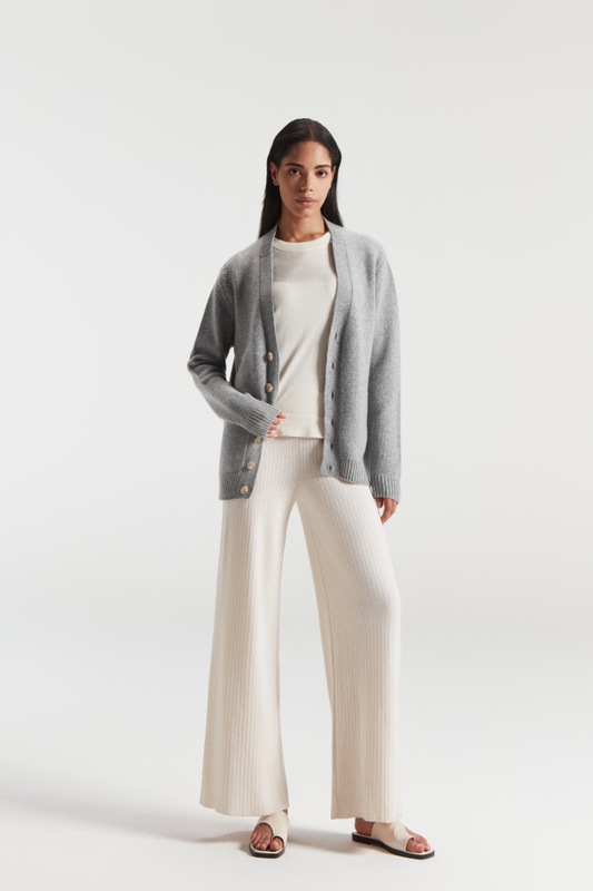 Женский чистый кашемир v Nece Grey Cardigan