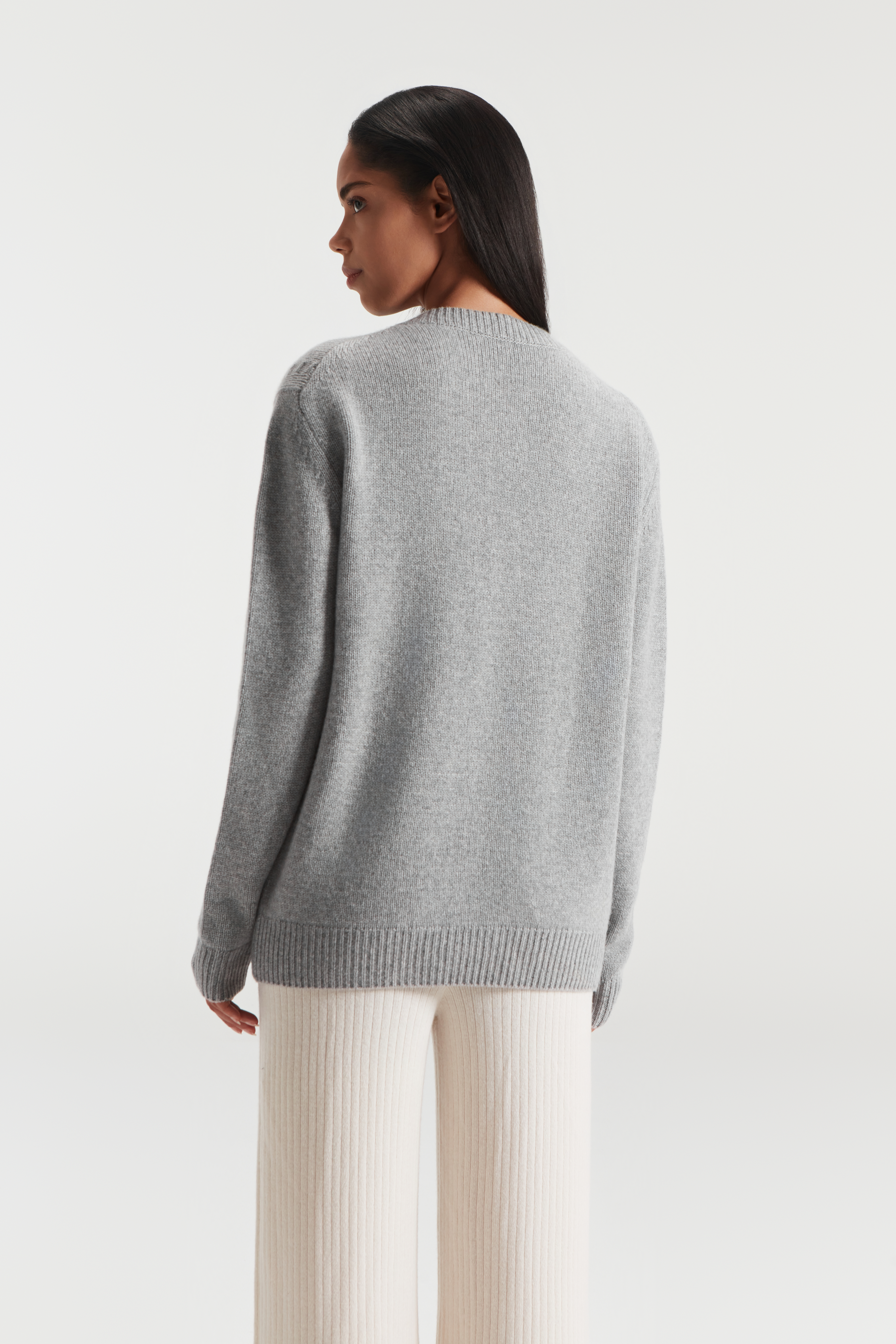 Женский чистый кашемир v Nece Grey Cardigan