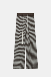 Женские черно-белые полосатые полосатые штаны с кружевом