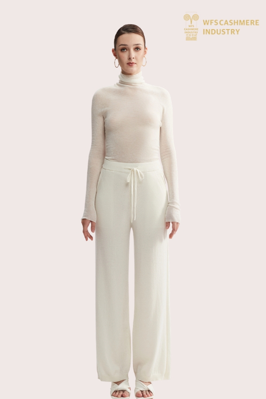 Женские широкие брюки из чистого кашемира | Производитель роскошных трикотажных брюк OEM